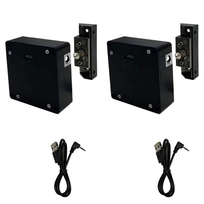 WOOCH RFID Lock Electronic Cabinet Lock, Hidden DIY Lock with USB Cable for Wooden Cabinet Drawer Locker Cupboard (2 Pack) - Image 1
